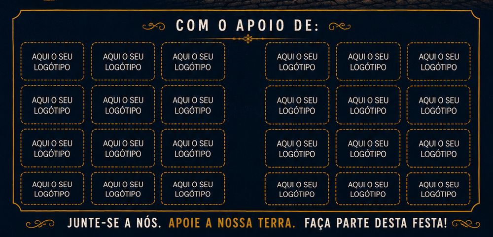 Zona de apoios do cartaz oficial da festa